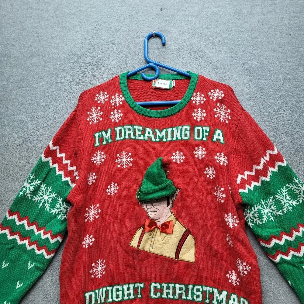 The Office Men Sweatshirt XL‎ Red Fair Isle Ugly Sweater Dwight Christmas